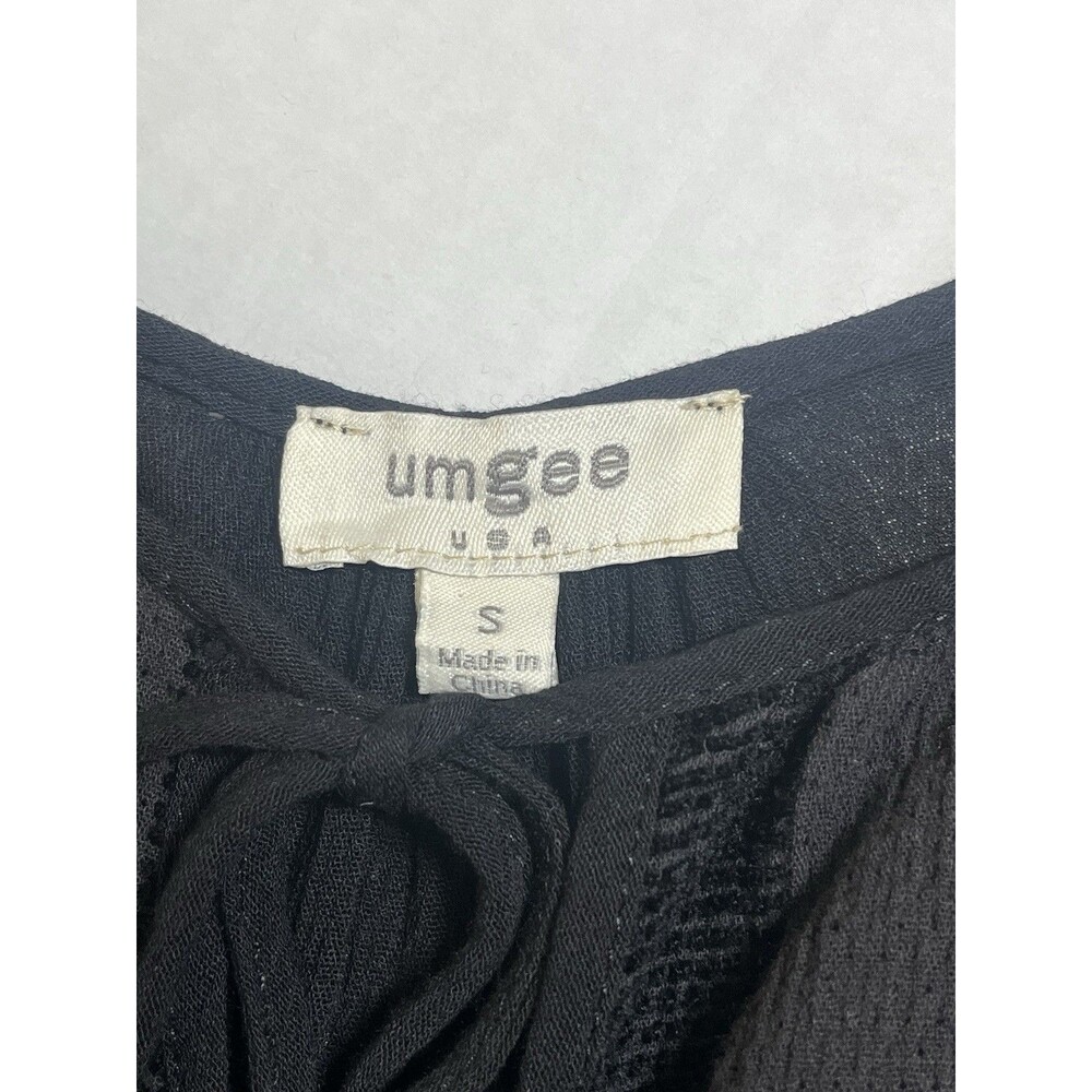Umgee Women's Black Chenille‎ Whimsigoth Patchwork Babydoll Top Small - Picture 8 of 9